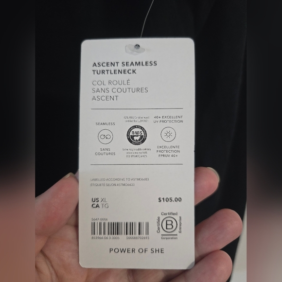 ATHLETA Black Turtleneck Sweater Sport Active Seamless Long Sleeve Size XL - Picture 5 of 8